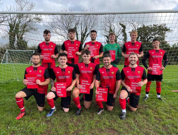 Clarbeston Road line-up before beating Hakin United in Senior Cup